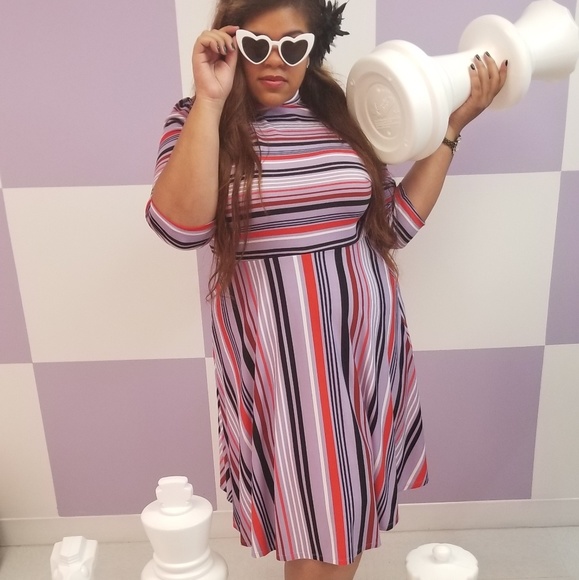 Eloquii Dresses & Skirts - Lavender Striped Dress